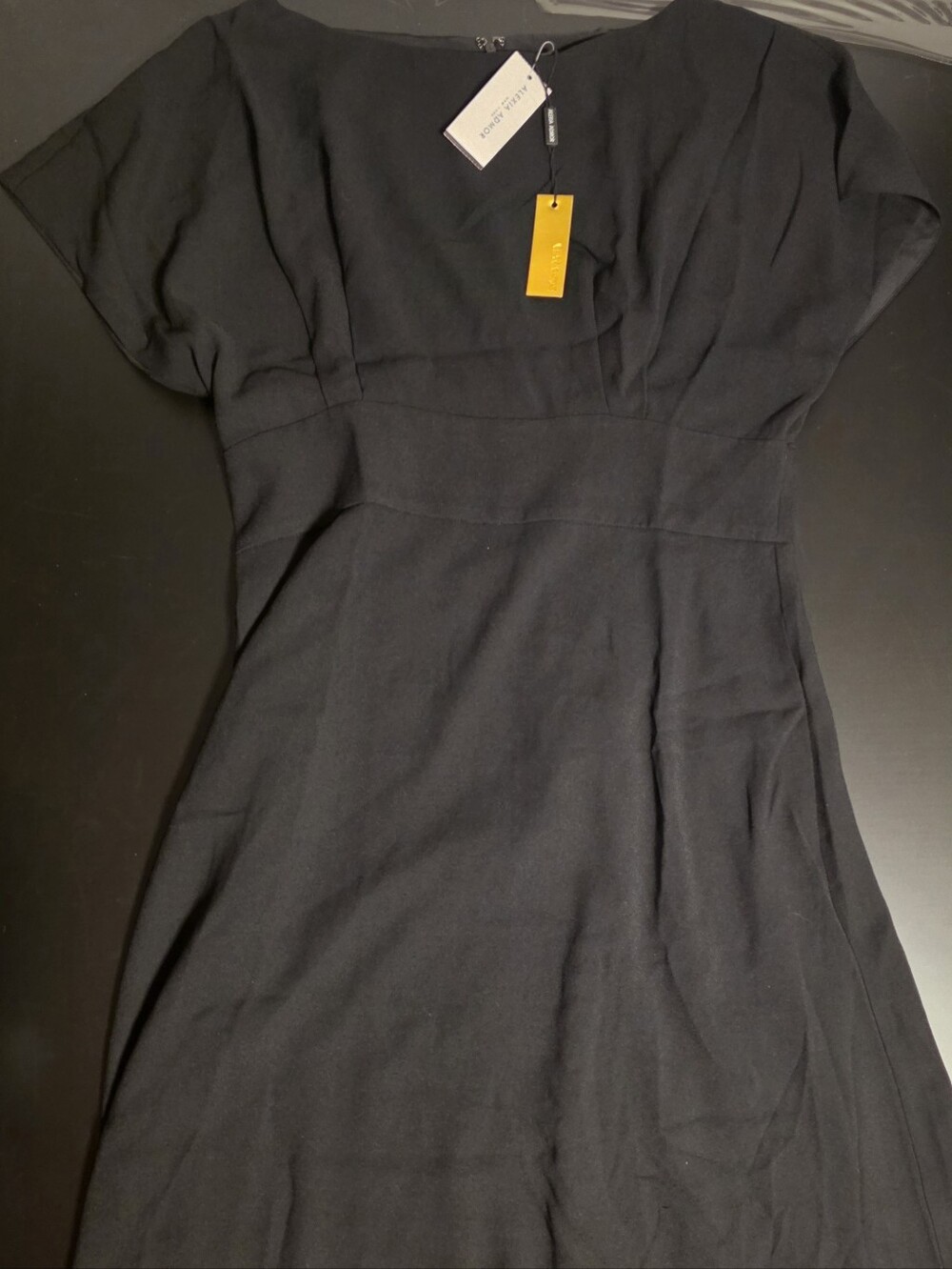 Alexia Admor Black Midi Dress with V-Neck